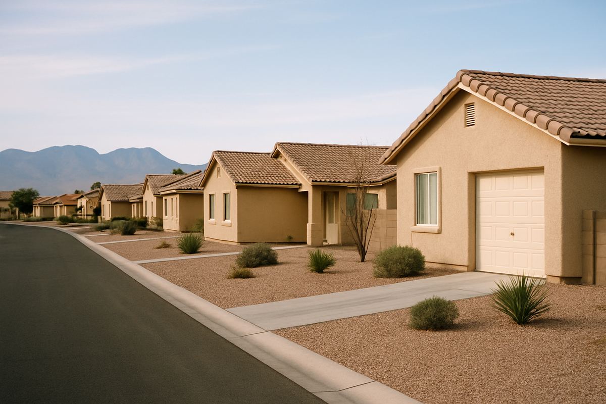 Street of single-story rental homes in the Las Vegas valley