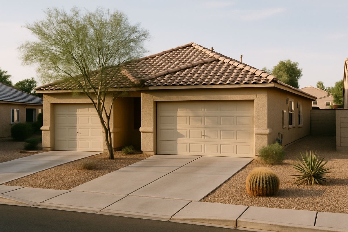Duplex rental property in a Las Vegas neighborhood