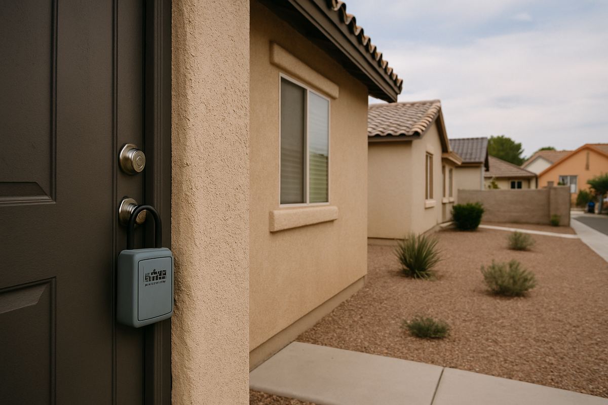 Property manager lockbox on a Las Vegas rental door