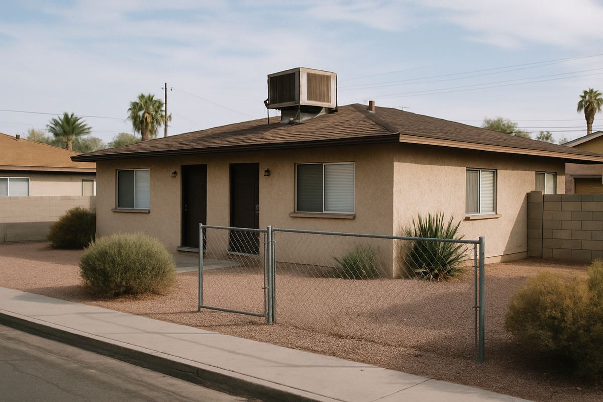 East Las Vegas duplex with a rooftop evaporative cooler