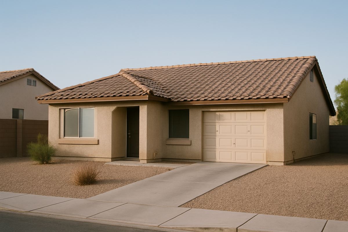 Older single-story stucco rental house in Spring Valley