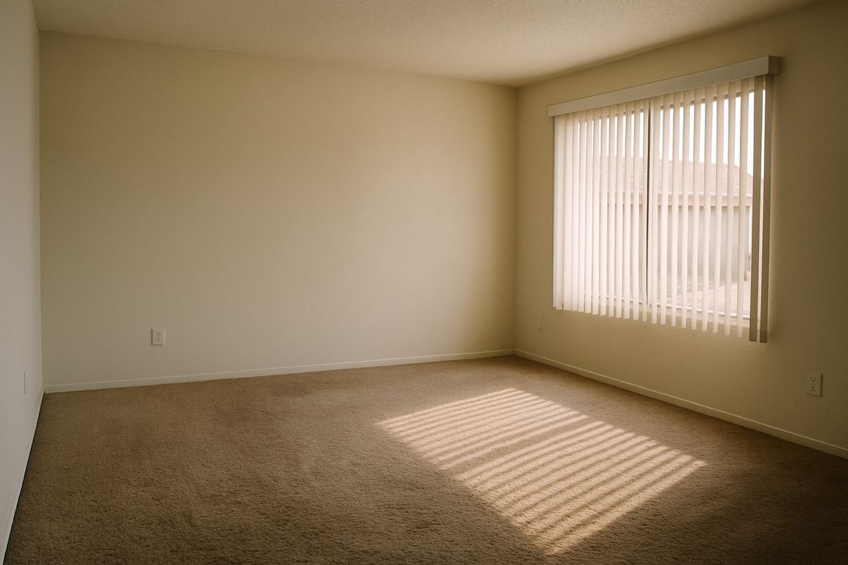 Vacant rental living room after a tenant move-out